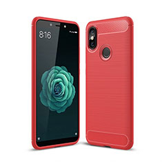 Xiaomi Mi 6X用シリコンケース ソフトタッチラバー ライン カバー Xiaomi レッド