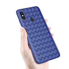 Xiaomi Mi 8用シリコンケース ソフトタッチラバー ツイル カバー Xiaomi ネイビー