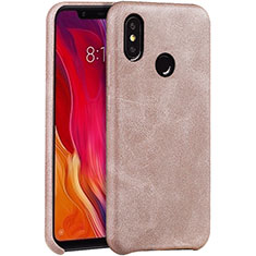 Xiaomi Mi 8用ケース 高級感 手触り良いレザー柄 Xiaomi ローズゴールド