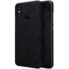 Xiaomi Mi 8用手帳型 レザーケース スタンド Xiaomi ブラック