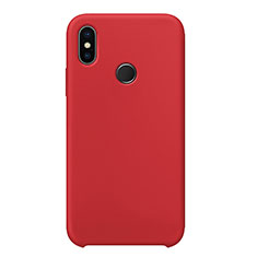 Xiaomi Mi 8用360度 フルカバー極薄ソフトケース シリコンケース 耐衝撃 全面保護 バンパー Xiaomi レッド