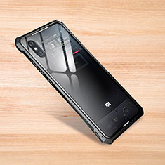 Xiaomi Mi 8 Pro Global Version用ハイブリットバンパーケース クリア透明 プラスチック 鏡面 カバー Xiaomi ブラック