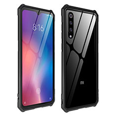 Xiaomi Mi 9用ハイブリットバンパーケース クリア透明 プラスチック 鏡面 カバー Xiaomi ブラック