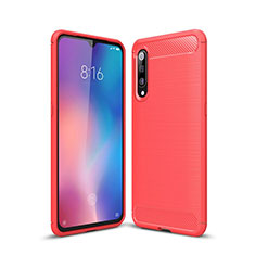 Xiaomi Mi 9用シリコンケース ソフトタッチラバー ライン カバー Xiaomi レッド