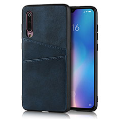 Xiaomi Mi 9 Lite用ケース 高級感 手触り良いレザー柄 Xiaomi ネイビー