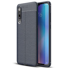 Xiaomi Mi 9 Pro用シリコンケース ソフトタッチラバー レザー柄 S02 Xiaomi ネイビー