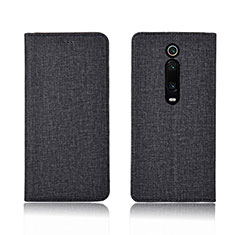 Xiaomi Mi 9T用手帳型 布 スタンド H01 Xiaomi ブラック