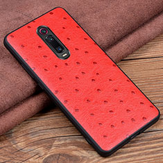 Xiaomi Mi 9T用ケース 高級感 手触り良いレザー柄 R02 Xiaomi レッド