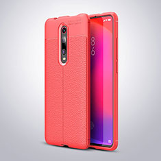 Xiaomi Mi 9T用シリコンケース ソフトタッチラバー レザー柄 カバー H01 Xiaomi レッド