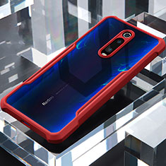 Xiaomi Mi 9T用ハイブリットバンパーケース クリア透明 プラスチック 鏡面 カバー Xiaomi レッド