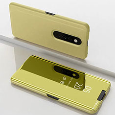 Xiaomi Mi 9T用手帳型 レザーケース スタンド 鏡面 カバー Xiaomi ゴールド