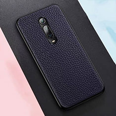 Xiaomi Mi 9T Pro用ケース 高級感 手触り良いレザー柄 R05 Xiaomi ネイビー