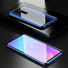 Xiaomi Mi 9T Pro用ケース 高級感 手触り良い アルミメタル 製の金属製 360度 フルカバーバンパー 鏡面 カバー Xiaomi ネイビー