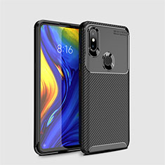 Xiaomi Mi Mix 3用シリコンケース ソフトタッチラバー ツイル カバー A01 Xiaomi ブラック