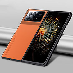 Xiaomi Mix Fold 3 5G用ハイブリットバンパーケース 高級感 手触り良いレザー柄 兼プラスチック L06 Xiaomi オレンジ