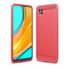 Xiaomi POCO C3用シリコンケース ソフトタッチラバー ライン カバー WL1 Xiaomi レッド