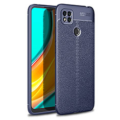 Xiaomi POCO C31用シリコンケース ソフトタッチラバー レザー柄 カバー WL1 Xiaomi ネイビー