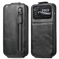 Xiaomi Poco C40用フリップ レザーケース スタンド Xiaomi ブラック