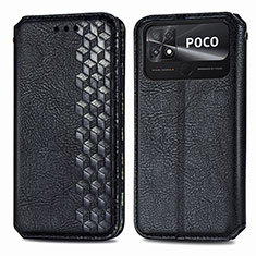 Xiaomi Poco C40用手帳型 レザーケース スタンド カバー S01D Xiaomi ブラック