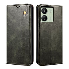 Xiaomi Poco C65用手帳型 布 スタンド B01S Xiaomi カーキ色