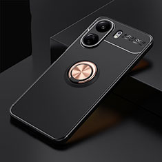 Xiaomi Poco C65用極薄ソフトケース シリコンケース 耐衝撃 全面保護 アンド指輪 マグネット式 バンパー SD1 Xiaomi ゴールド・ブラック