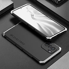 Xiaomi Poco F3 5G用360度 フルカバー ケース 高級感 手触り良い アルミメタル 製の金属製 Xiaomi シルバー・ブラック