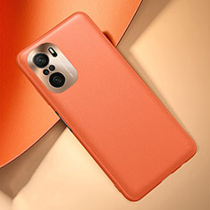 Xiaomi Poco F3 5G用ケース 高級感 手触り良いレザー柄 QK2 Xiaomi オレンジ