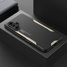 Xiaomi Poco F3 GT 5G用ケース 高級感 手触り良い アルミメタル 製の金属製 兼シリコン カバー Xiaomi ゴールド