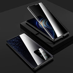 Xiaomi Poco F4 5G用ケース 高級感 手触り良い アルミメタル 製の金属製 360度 フルカバーバンパー 鏡面 カバー P03 Xiaomi ブラック