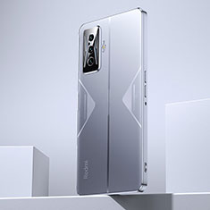 Xiaomi Poco F4 GT 5G用極薄ソフトケース シリコンケース 耐衝撃 全面保護 クリア透明 H01 Xiaomi シルバー