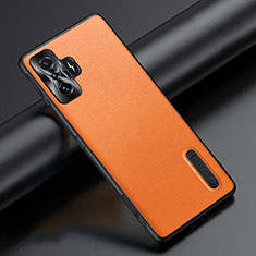 Xiaomi Poco F4 GT 5G用ケース 高級感 手触り良いレザー柄 JB3 Xiaomi オレンジ