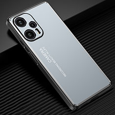 Xiaomi Poco F5 5G用ケース 高級感 手触り良い アルミメタル 製の金属製 兼シリコン カバー JL2 Xiaomi ネイビー