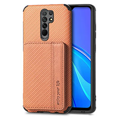 Xiaomi Poco M2用極薄ソフトケース シリコンケース 耐衝撃 全面保護 マグネット式 バンパー S02D Xiaomi ブラウン