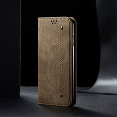 Xiaomi Poco M2用手帳型 布 スタンド B02S Xiaomi カーキ色