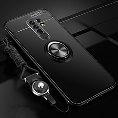 Xiaomi Poco M2用極薄ソフトケース シリコンケース 耐衝撃 全面保護 アンド指輪 マグネット式 バンパー Xiaomi ブラック