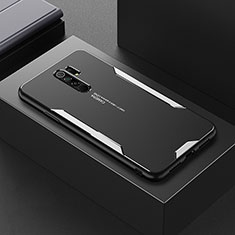 Xiaomi Poco M2用ケース 高級感 手触り良い アルミメタル 製の金属製 兼シリコン カバー Xiaomi シルバー