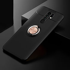 Xiaomi Poco M2用極薄ソフトケース シリコンケース 耐衝撃 全面保護 アンド指輪 マグネット式 バンパー SD2 Xiaomi ゴールド・ブラック