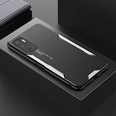 Xiaomi POCO M3 Pro 5G用ケース 高級感 手触り良い アルミメタル 製の金属製 兼シリコン カバー Xiaomi シルバー
