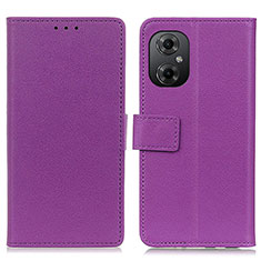 Xiaomi Poco M4 5G用手帳型 レザーケース スタンド カバー M08L Xiaomi パープル