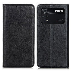 Xiaomi Poco M4 Pro 4G用手帳型 レザーケース スタンド カバー K01Z Xiaomi ブラック