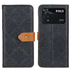 Xiaomi Poco M4 Pro 4G用手帳型 レザーケース スタンド カバー K05Z Xiaomi ブラック