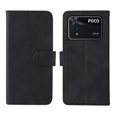 Xiaomi Poco M4 Pro 4G用手帳型 レザーケース スタンド カバー L01Z Xiaomi ブラック