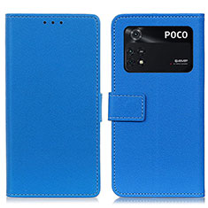 Xiaomi Poco M4 Pro 4G用手帳型 レザーケース スタンド カバー M08L Xiaomi ネイビー