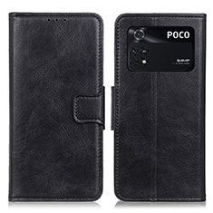 Xiaomi Poco M4 Pro 4G用手帳型 レザーケース スタンド カバー M09L Xiaomi ブラック