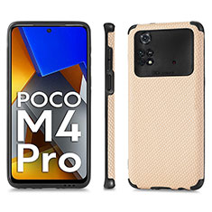 Xiaomi Poco M4 Pro 4G用極薄ソフトケース シリコンケース 耐衝撃 全面保護 マグネット式 バンパー S01D Xiaomi ゴールド