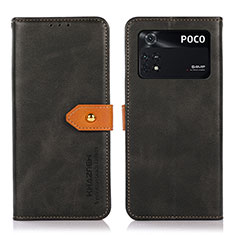 Xiaomi Poco M4 Pro 4G用手帳型 レザーケース スタンド カバー N07P Xiaomi ブラック