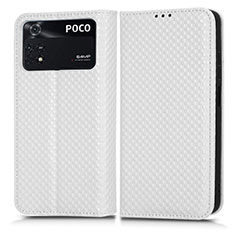 Xiaomi Poco M4 Pro 4G用手帳型 レザーケース スタンド カバー C03X Xiaomi ホワイト