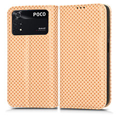 Xiaomi Poco M4 Pro 4G用手帳型 レザーケース スタンド カバー C03X Xiaomi ゴールド