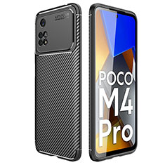 Xiaomi Poco M4 Pro 4G用シリコンケース ソフトタッチラバー ツイル カバー Xiaomi ブラック