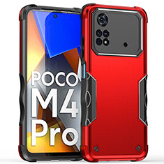 Xiaomi Poco M4 Pro 4G用ハイブリットバンパーケース プラスチック 兼シリコーン カバー QW1 Xiaomi レッド